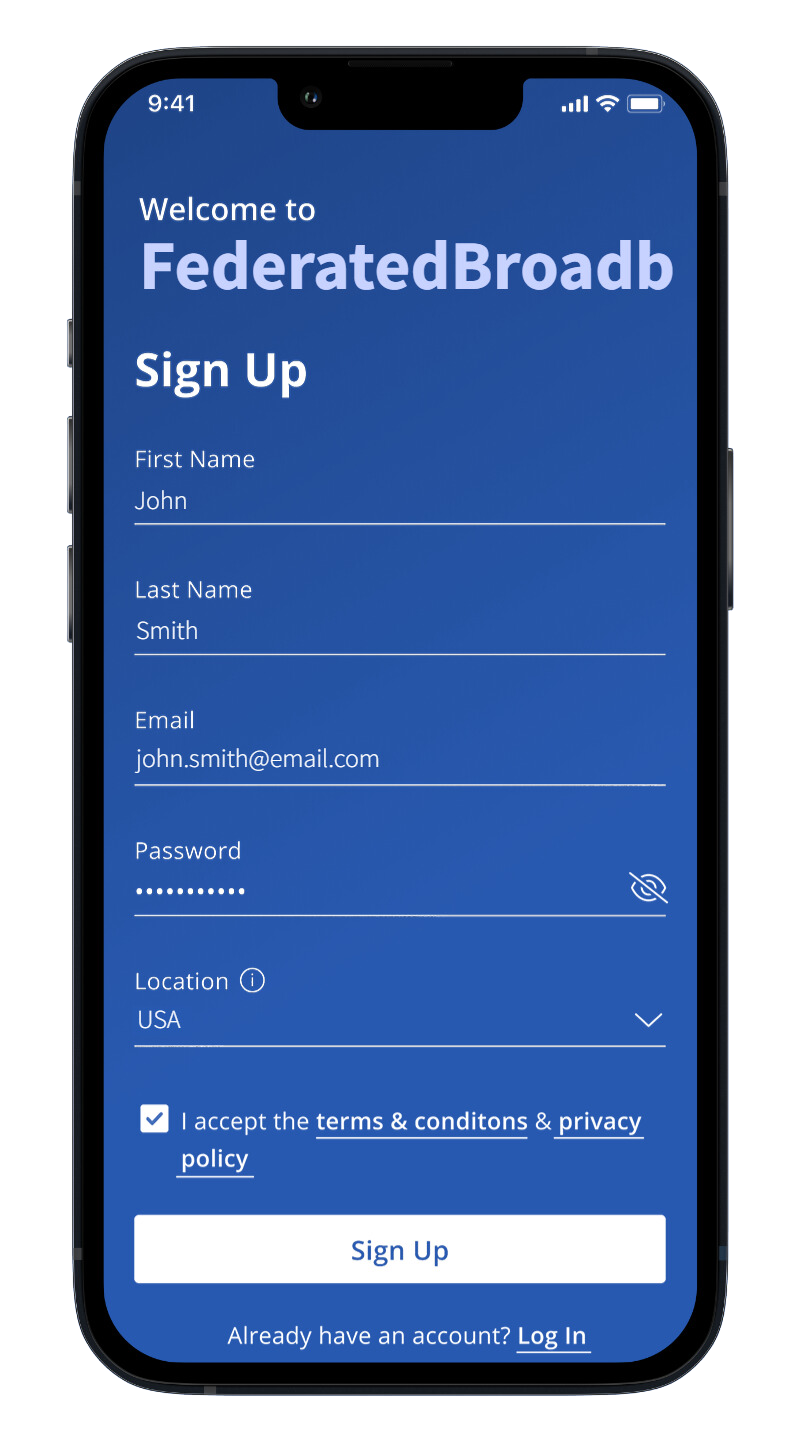 CommandIQ sign up screen