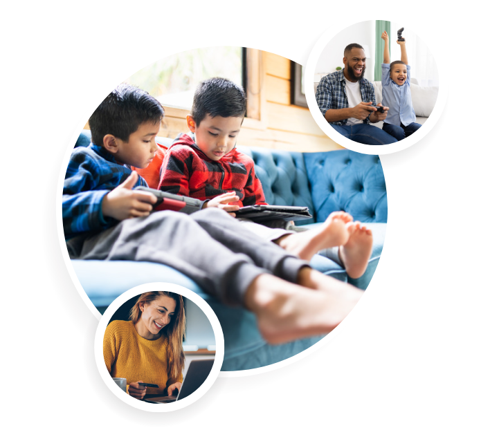 various people on devices