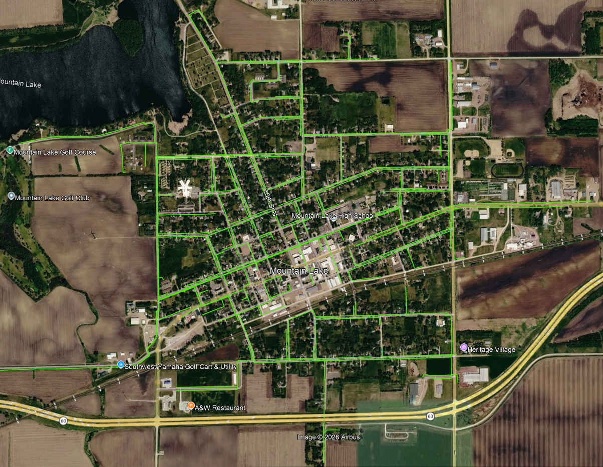 fiber distribution route in Mt Lake, MN