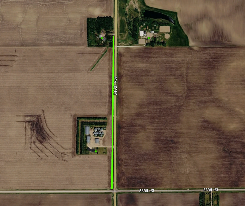 google earth view of Federated Broadband Line Extension Rd 5 Mt Lake project