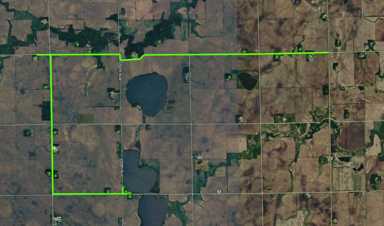 google earth view of Federated Broadband Line Extension Rd 5 Westbrook project