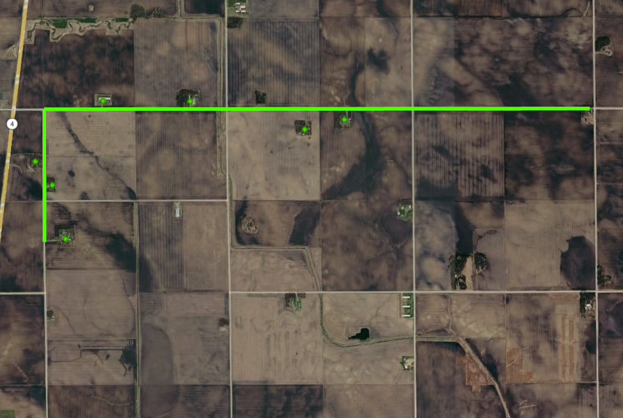 google earth view of Federated Broadband Line Extension Rd 5 Dunnell project