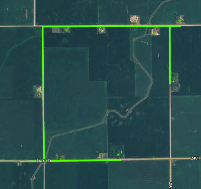 google earth view of Federated Broadband Line Extension Rd 5 Truman project